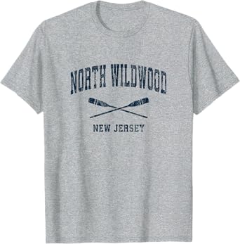 North Wildwood New Jersey Vintage Nautical Paddles Sports Oa T-Shirt