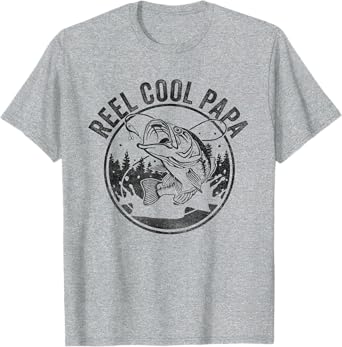 Mens Reel Cool Papa Funny Fathers Day T-Shirt