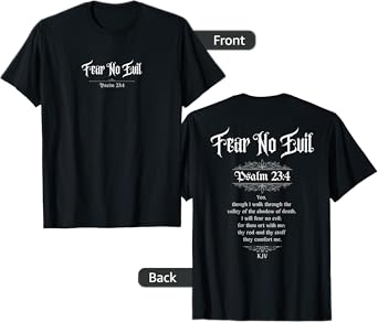 Jedidiah Sousa Fear No Evil Psalm 23:4 Women's Black Cotton T-Shirt