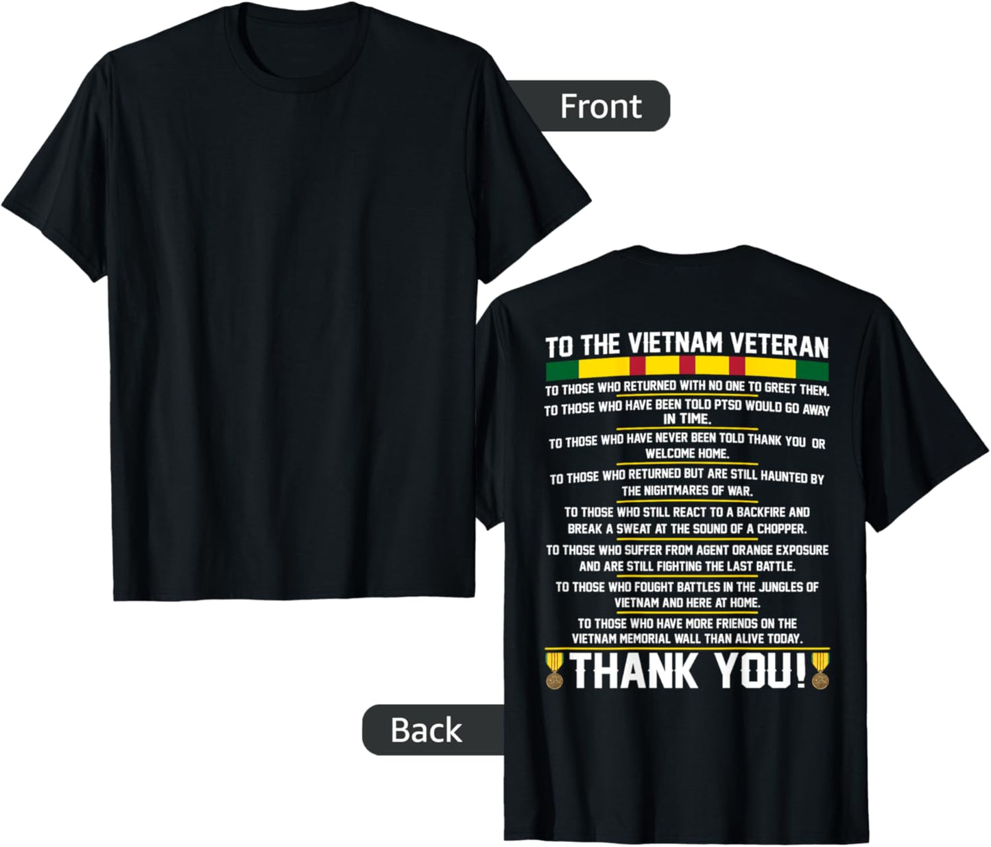 Mens Thank You To The Vietnam Veterans - Gift Tee T-Shirt