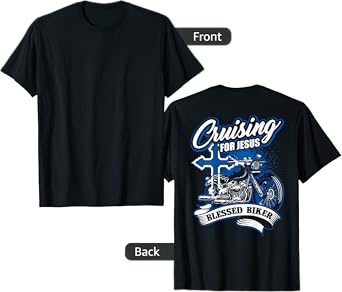 Christian Motorcycle Shirt Cross God Blessed Biker Jesus T-Shirt