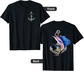 Swordfish Marlin Sailfish Deep Sea Fishing Anchor (2-Sided) T-Shirt