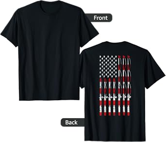 Fishing Pole American USA Flag Patriotic Fishing gift T-Shirt