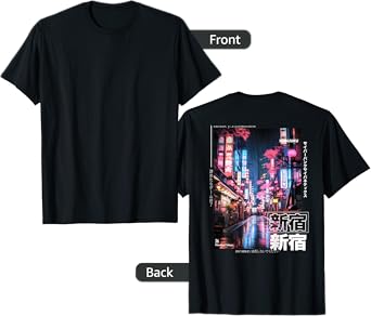 The Art of Print by MCMA - Digitally Enhanced Art Japanese Streetwear Retro Aesthetic Shinjuku Tokyo BACKPRINT T-Shirt