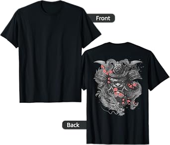 Samurai DESIGN ON THE BACK Oni Bushido Japanese Warrior T-Shirt