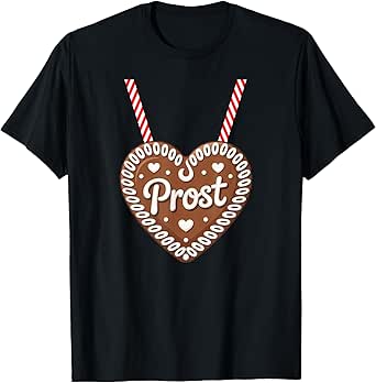 Traditional German Prost Gingerbread Heart T-Shirt