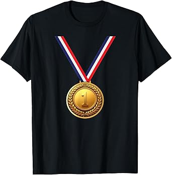 Golden Medal Tee for Winners School Team and Champions T-Shirt
