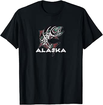 Alaska Salmon Fishing Native American Tlingit Art Shirt II T-Shirt