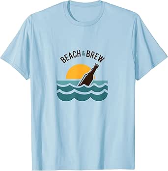 Beach & Brew: Coastal Beer Lover's Sunset T-Shirt