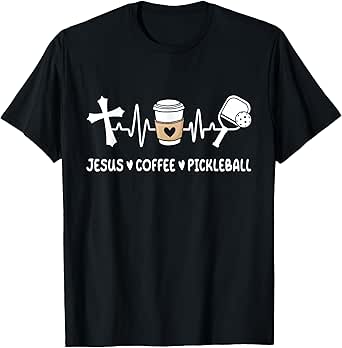 Jesus Coffee Pickleball Lover Christian Pickleball Player T-Shirt