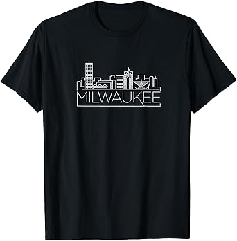 Minimal Line Art,Milwaukee Wisconsin,Bold Midwestern Engery T-Shirt