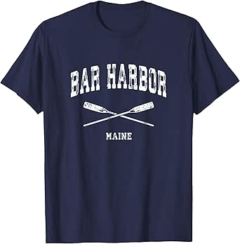 Bar Harbor Maine Vintage Nautical Crossed Oars T-Shirt
