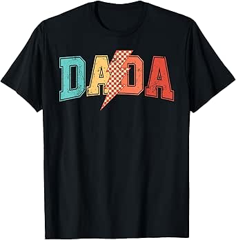 Dada Lightning Checkered Father's Day Dad Grandpa T-Shirt