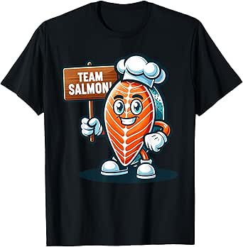 Team Salmon, Fish Fillet Mascot, Funny Food T-Shirt