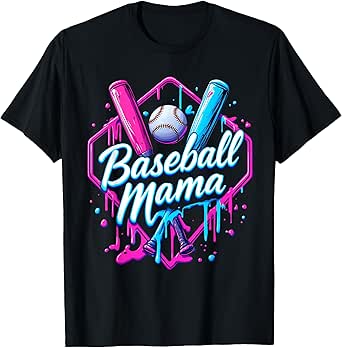 Funny Baseball Ice Cream Drip for Cool Mama T-Shirt