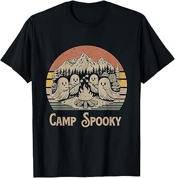 Camp Spooky Summerween Summer Halloween Cute Ghost T-Shirt