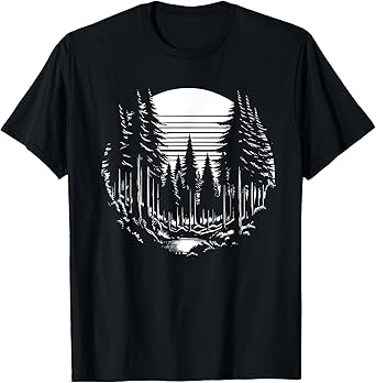Outdoors Forest Trees Nature Women Men Retro Vintage Graphic T-Shirt