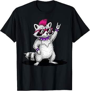 Raccoon Rock Music Funny Racoon Gifts For Men Women Boy Kid T-Shirt