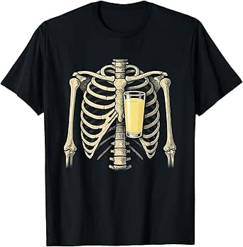 Funny Skeleton Pastis Wine Halloween T-Shirt