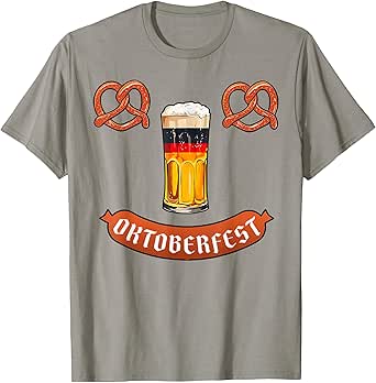 Oktoberfest Beer Pretzel Sausage Smile Face Festival Costume T-Shirt