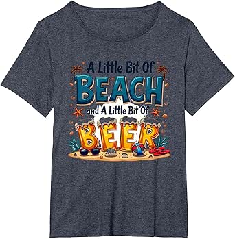A Little Bit Of Beach and Beer Summer Fun Wall T-Shirt