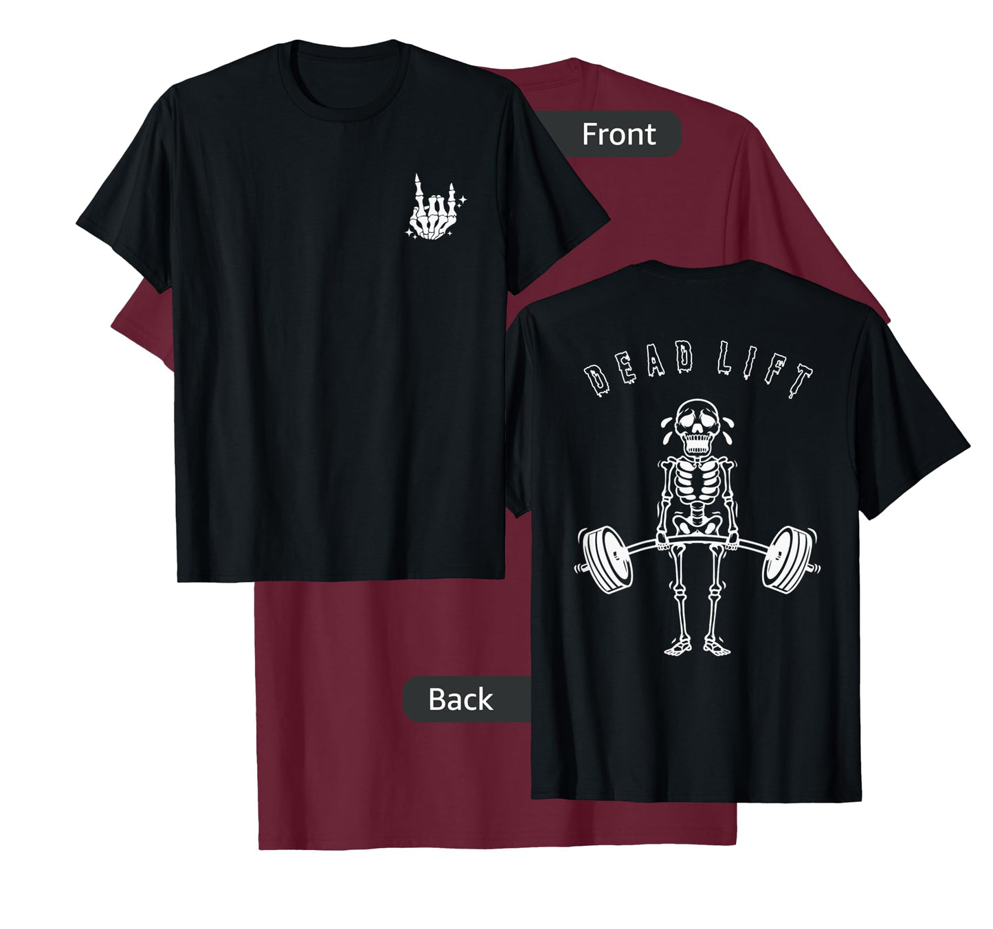 TheGodsEnvyUs Men's Halloween Skeleton Graphic Gym T-Shirt, Black, Small