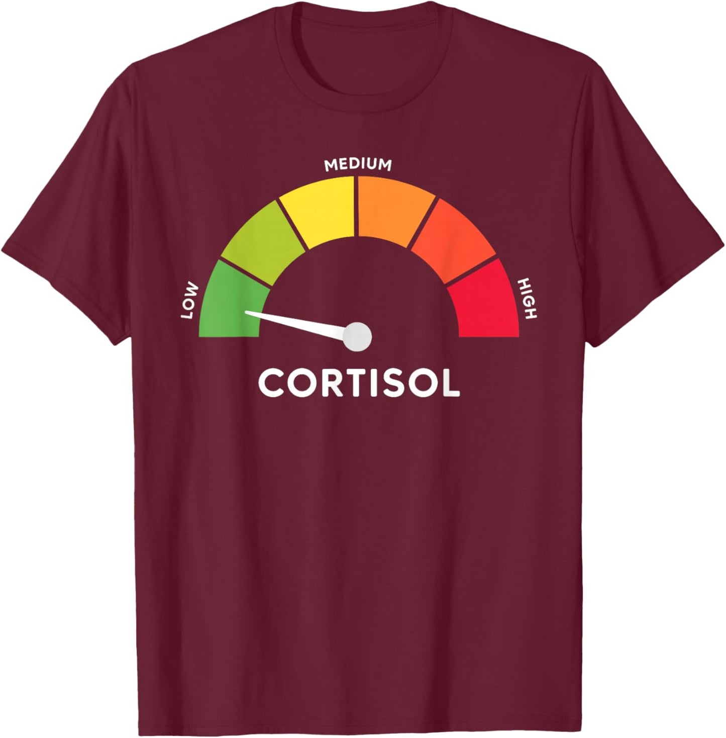 Low Cortisol Levels Meme T-Shirt - T-Shirt | Maroon
