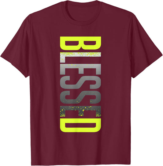 Neon Yellow Black Cool Grey Graphic Match T-Shirt - T-Shirt | Maroon