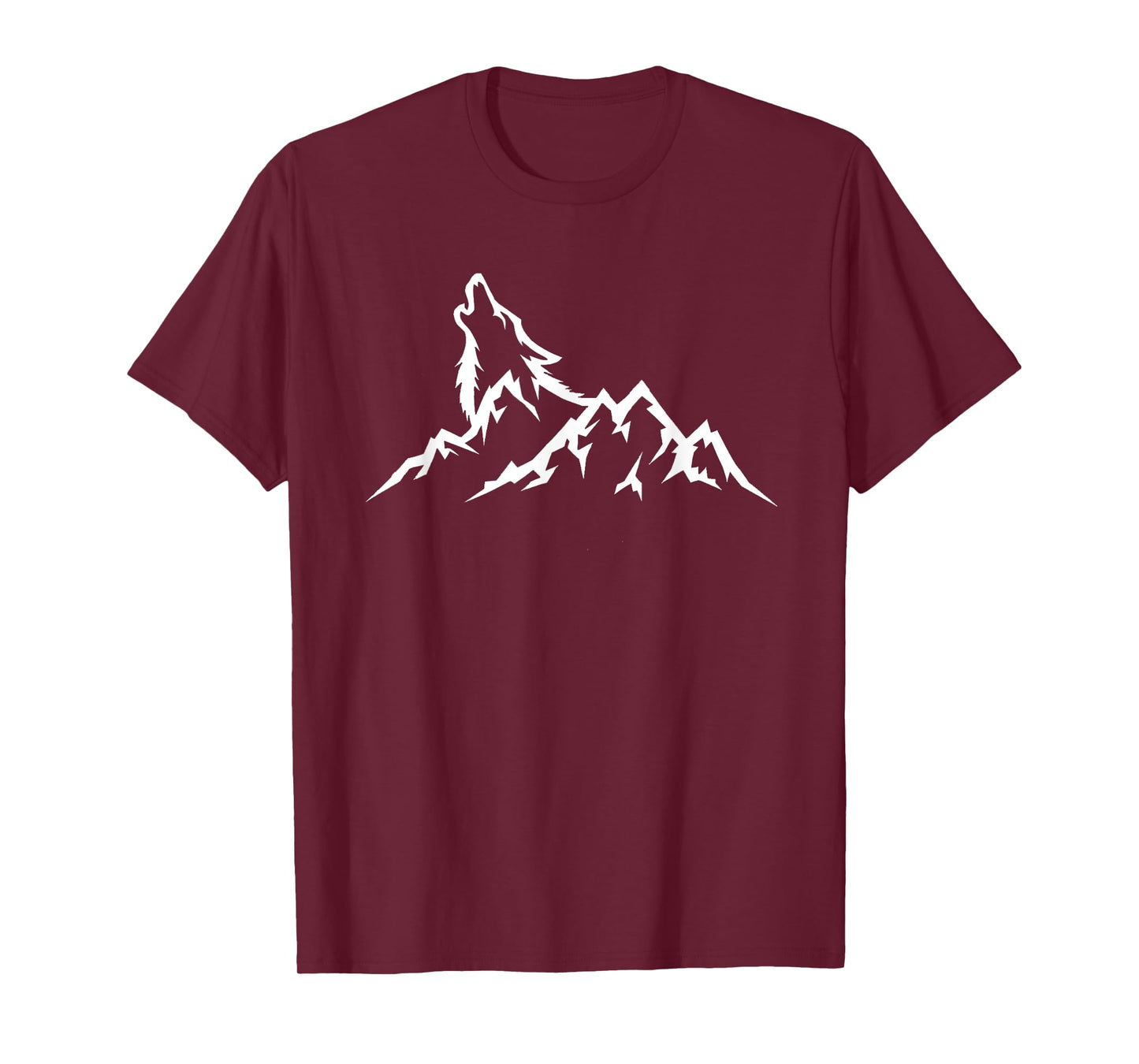 Wolf Mountain T-Shirt - Retro Wildlife Howling Wolf Nature T-Shirt