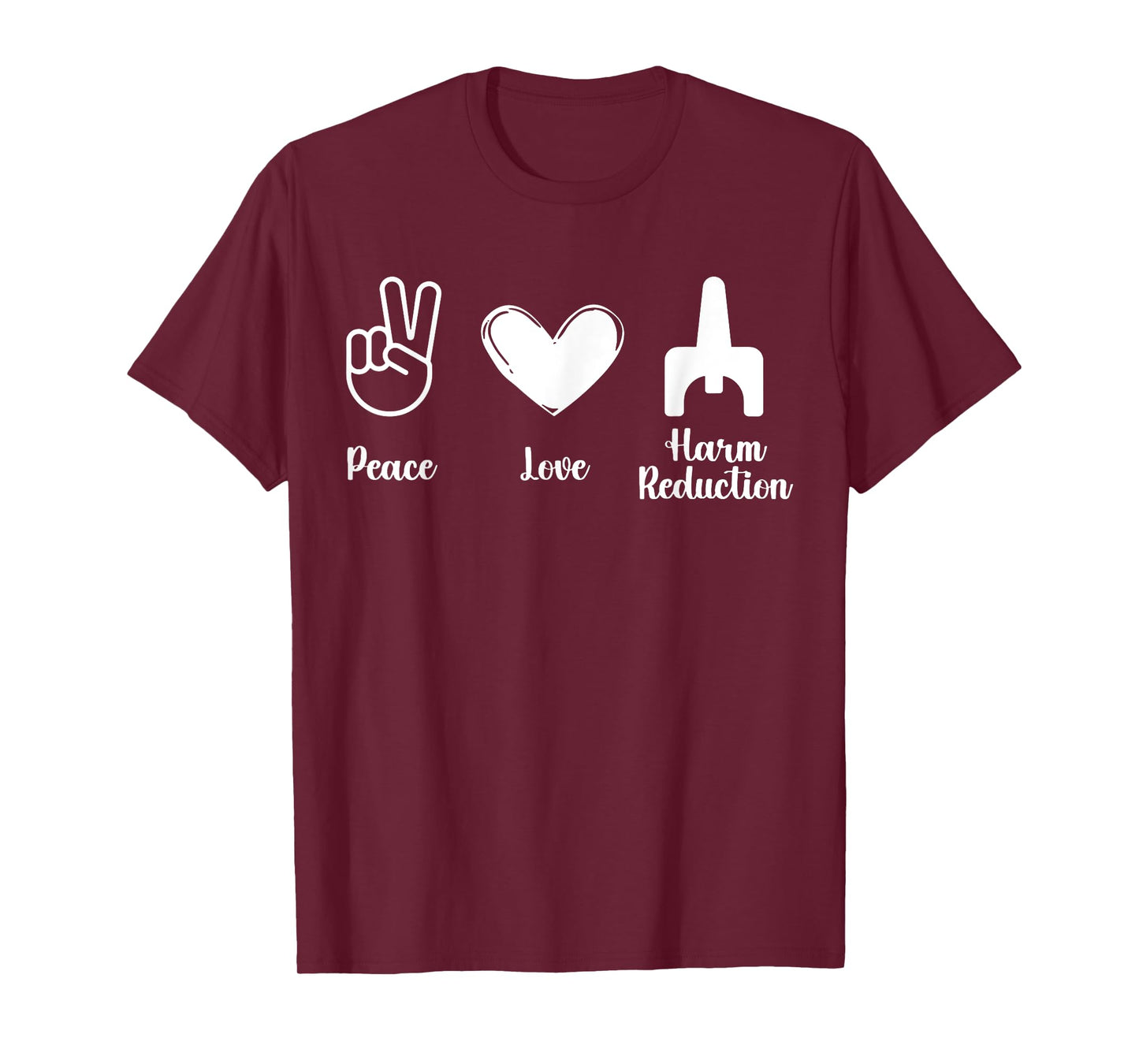 Retro Peace Love Harm Reduction Overdose Awareness Nurse T-Shirt