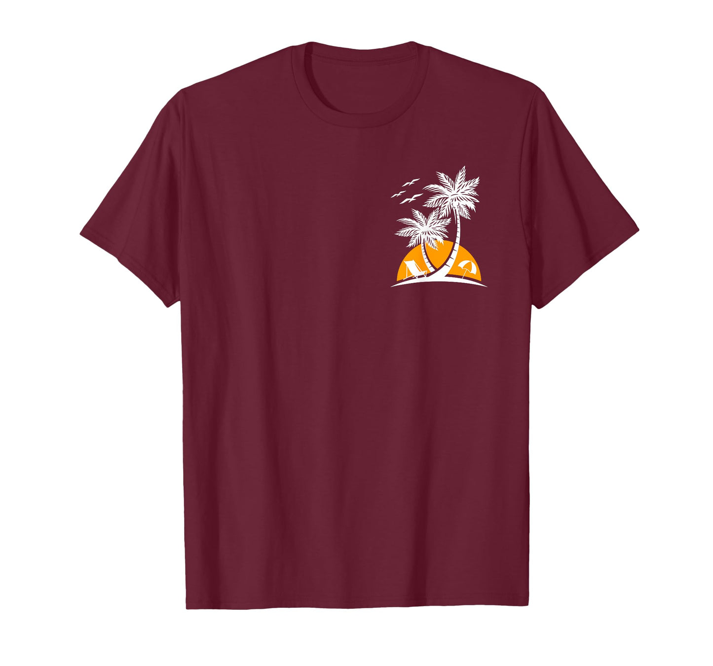 Minimalist Palm Tree Tropical Beach Sunset Summer Vacation T-Shirt