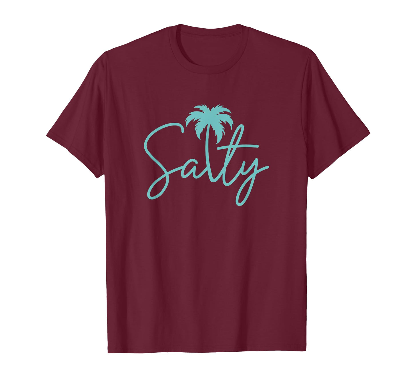 Salty Handwritten Palm Tree Coastal Beach Vibe Men Women T-Shirt