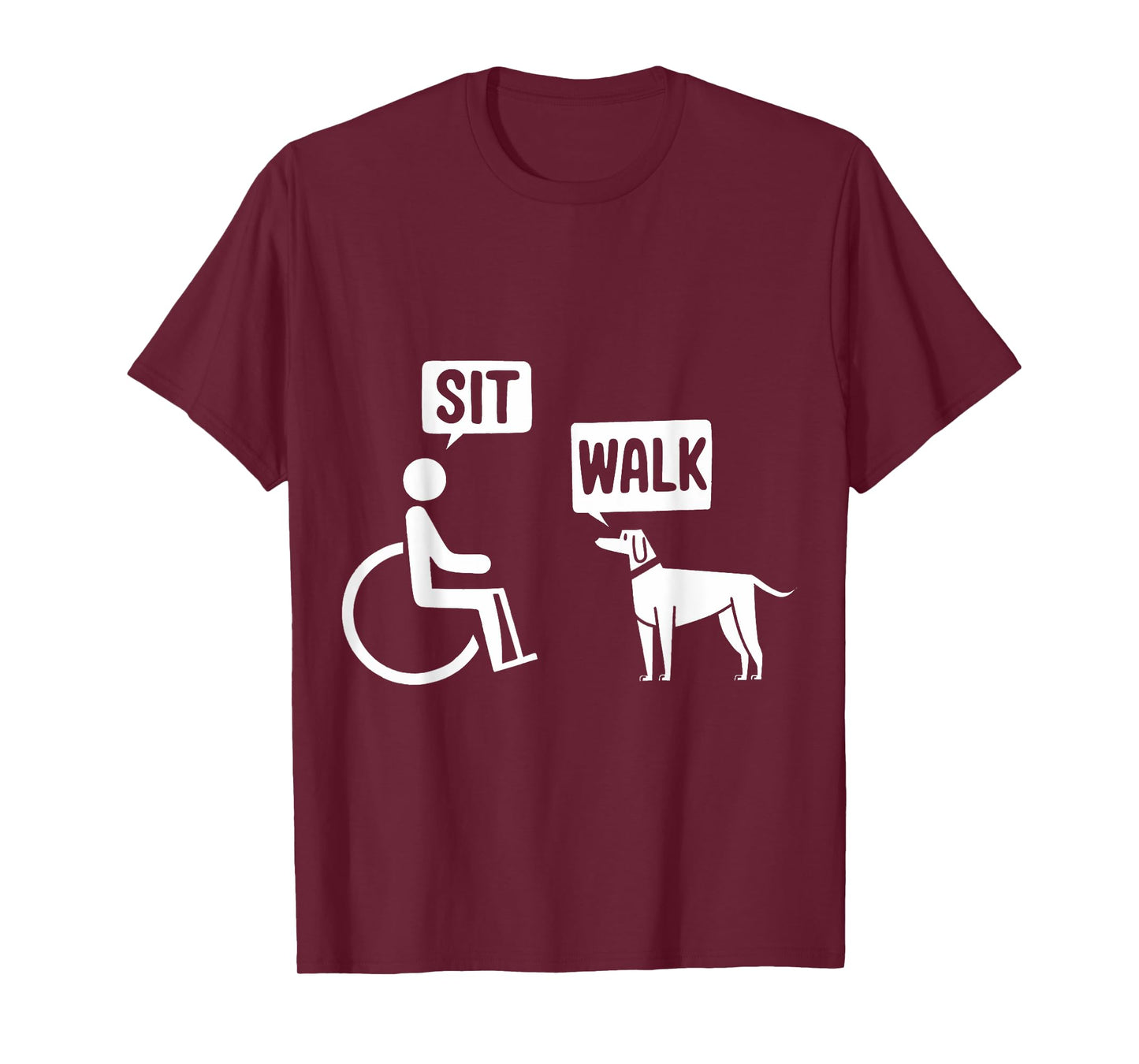 Wheelchair Dog Funny Humor Sit Walk Joke Disability T-Shirt