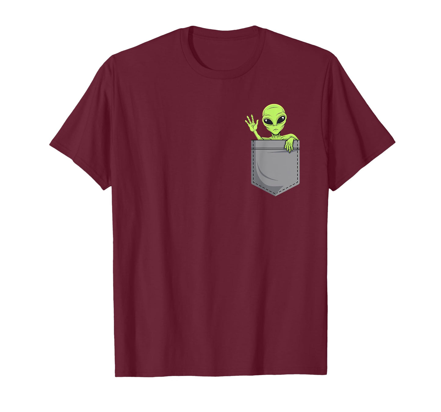 Funny Alien In Pocket Ufo Extraterrestrial Space Pocket T-Shirt