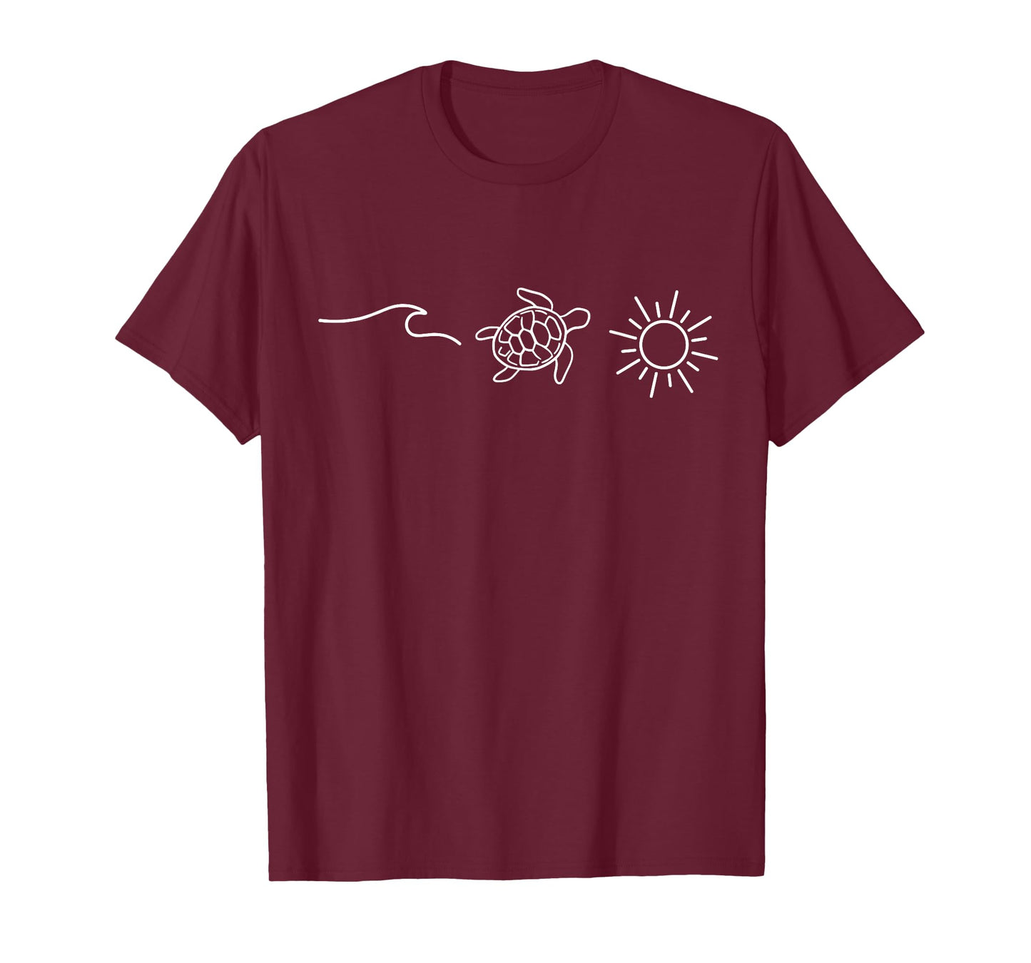 Minimal Turtle Sun Lover Ocean Wildlife Natural Sea Animals T-Shirt