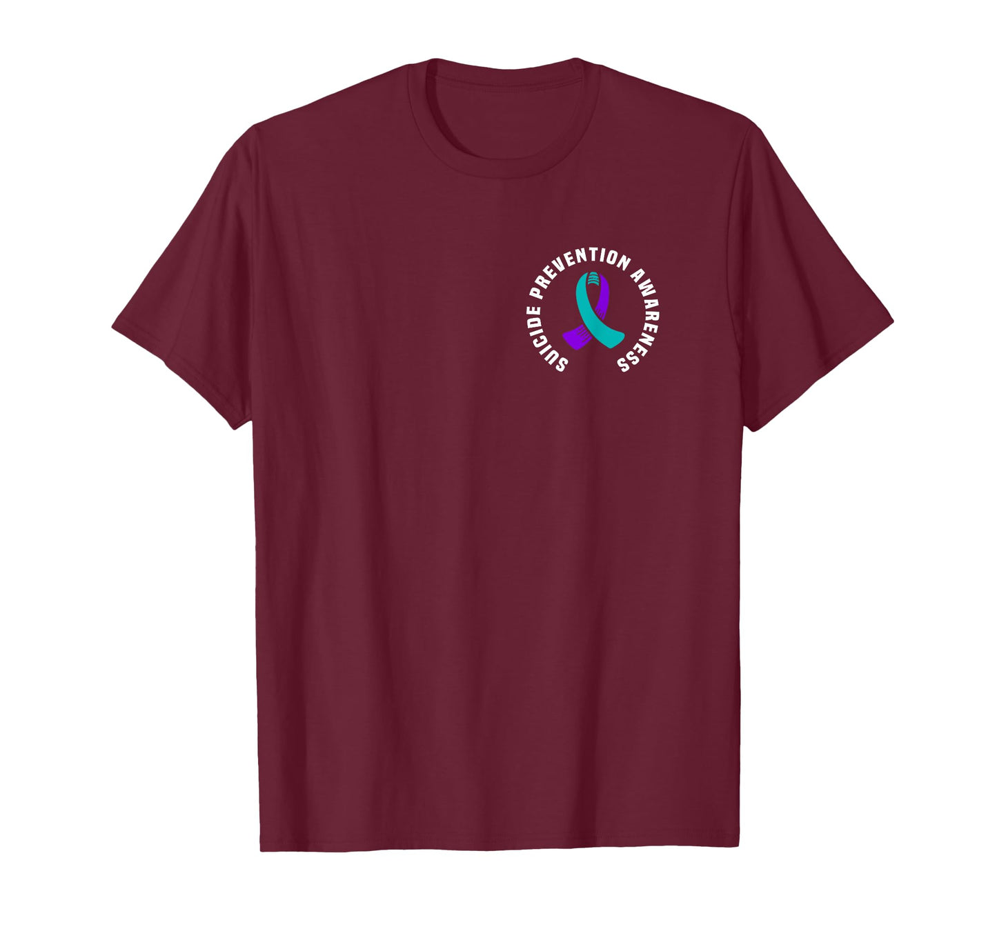 National Suicide Prevention Awareness Month Wear Women's Suicide Prevention Awareness T-Shirt, Black, Small, Short Sleeve, Round Neck, Modern Pocket Design with Awareness Ribbon