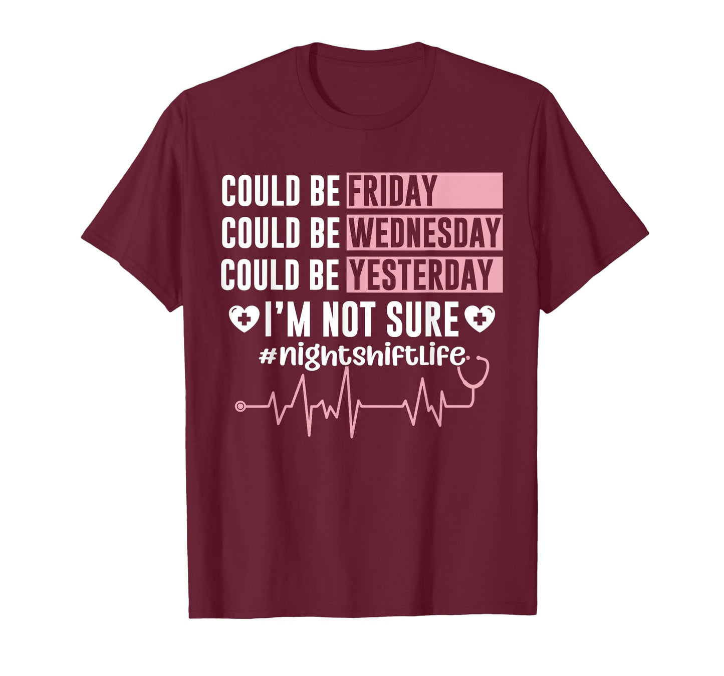 Funny Night Shift Nurse t-Shirt Night Shift What Day Is It? T-Shirt