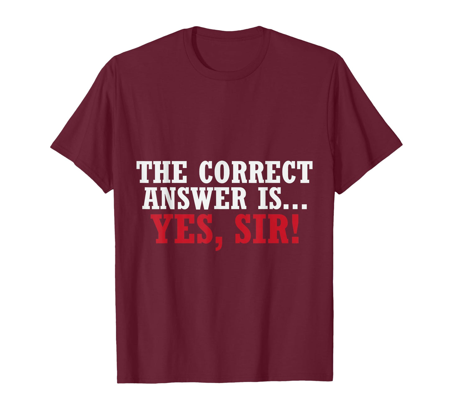 Women The Correct Answer is Yes Sir Funny Sarcastic T-Shirt