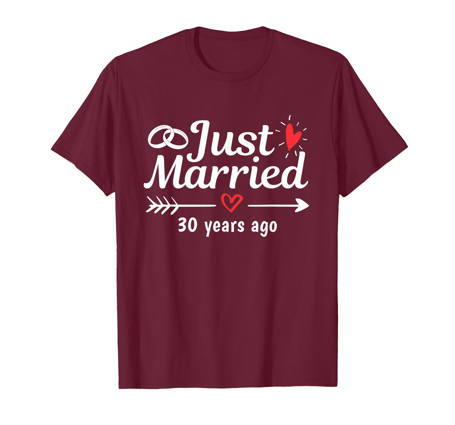 Just Married 30 Years Ago Funny Couple Wedding Anniversary T-Shirt