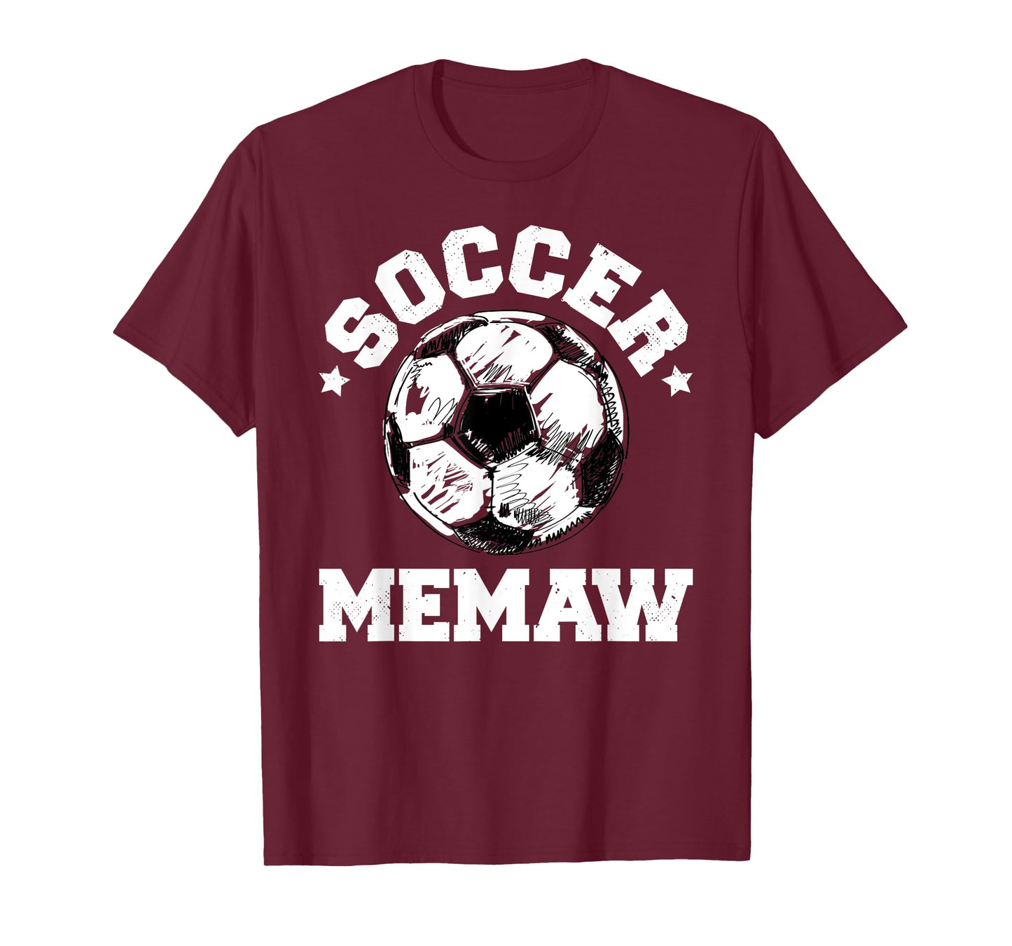 Soccer Memaw Soccer Ball Distressed Funny Soccer Memaw T-Shirt