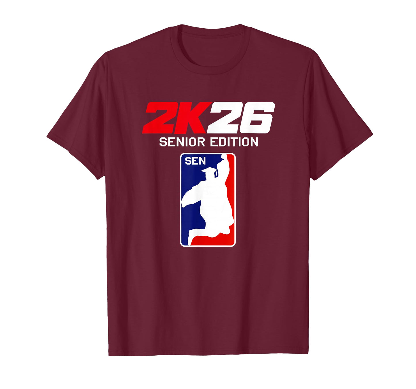 Class of 2026 Senior Year Gamer Style Basketball Grad T-Shirt