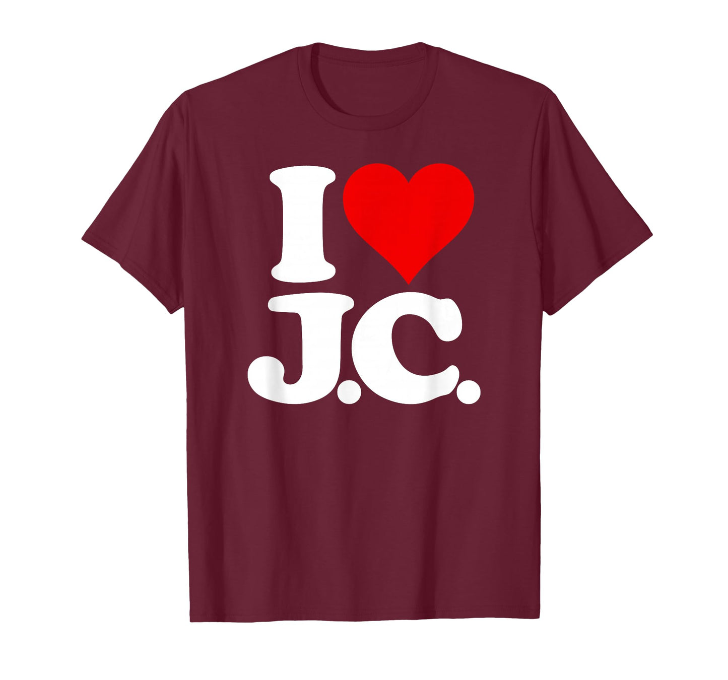 I LOVE HEART J.C. JC J C INITIALS NAME ON A TEE T-Shirt