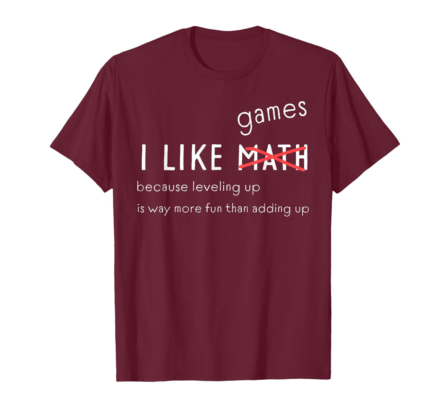 Funny I Like Video Games Not Math Gamer Humor Gaming Lovers T-Shirt