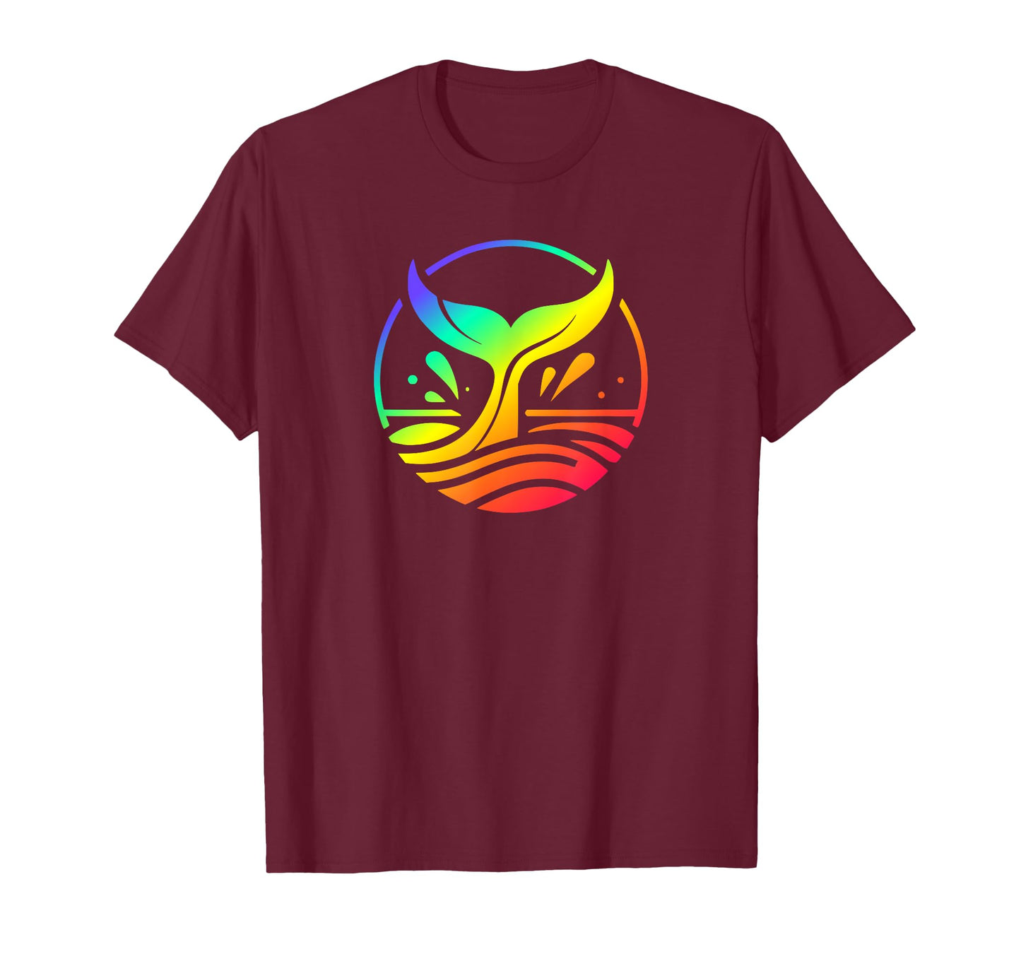 Rainbow Colors Whale Tail Fluke In The Ocean T-Shirt