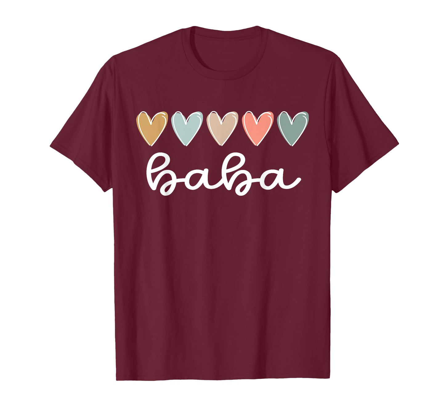 Baba Hearts Baba Grandma Baba Grandmother T-Shirt, Small, Black
