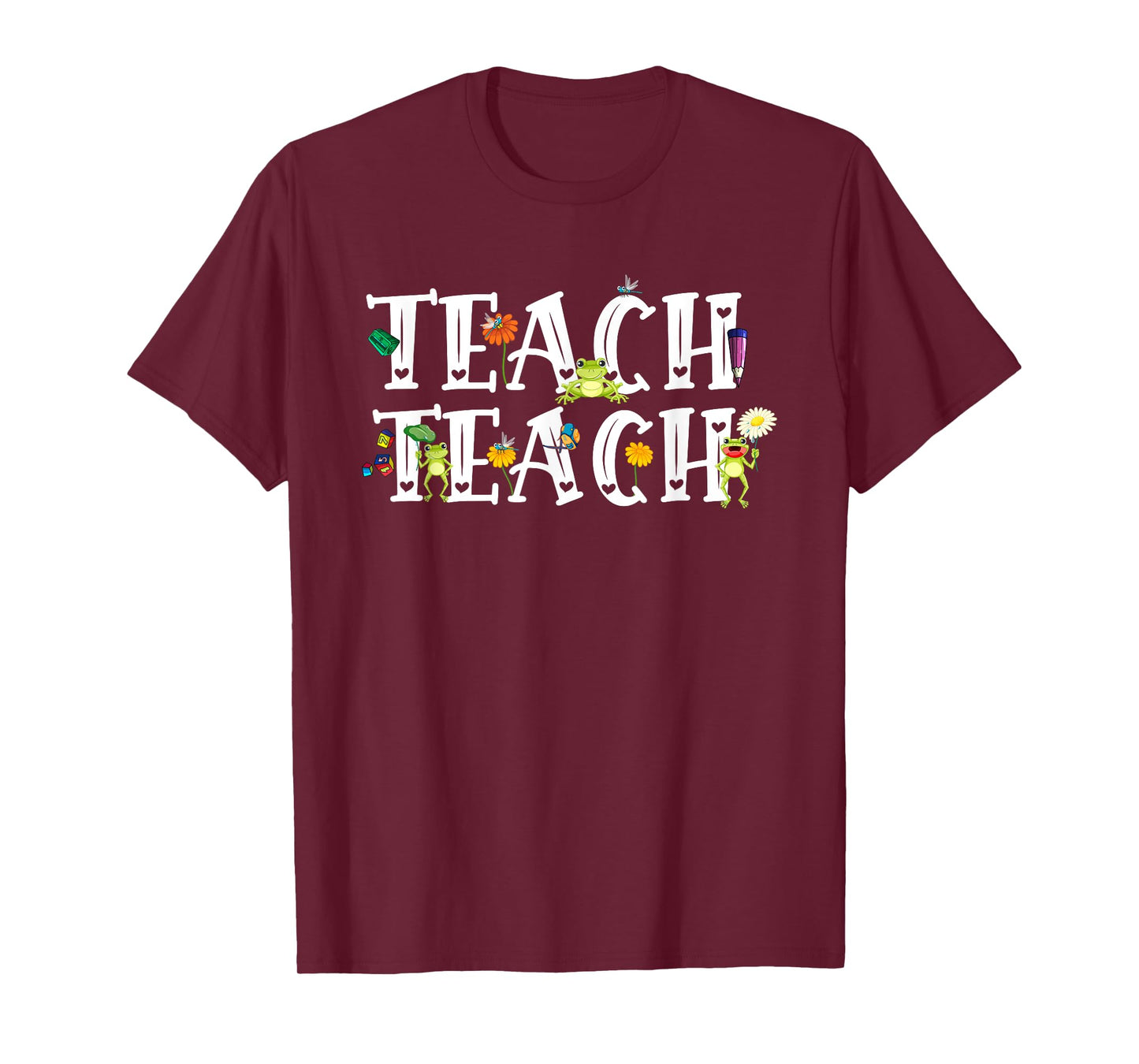 Teacher Cute Frogs Back To School Teach School Student Men Women Girls Kids T-Shirt