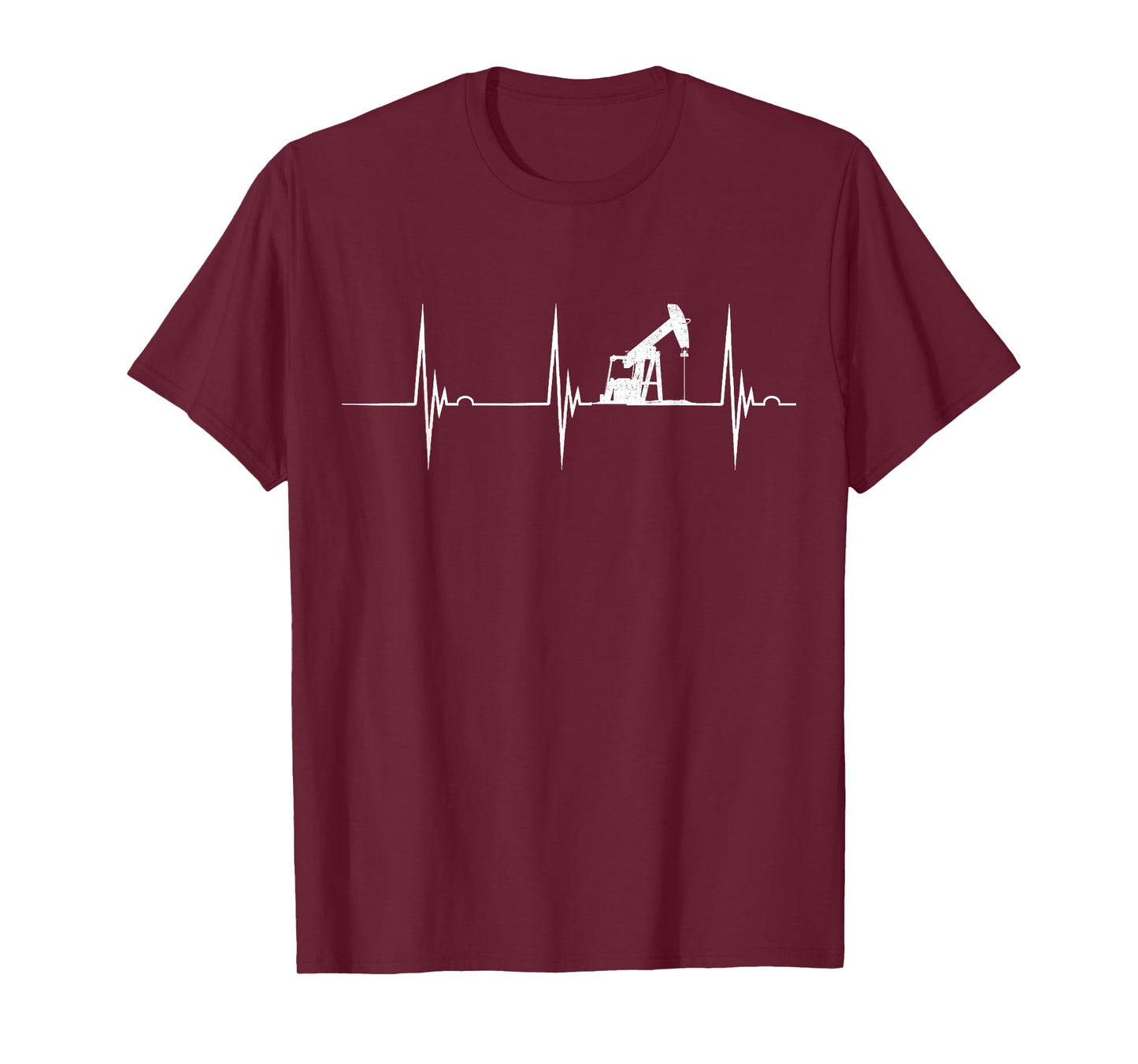 Oilfield Worker Heartbeat EKG Pulse Oil Rig American Gas T-Shirt