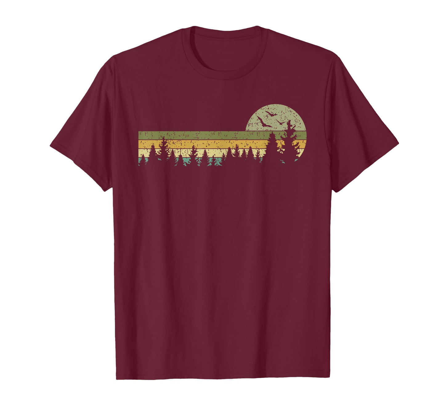 Retro Wildlife Trees Outdoors Nature Forest Vintage T-Shirt