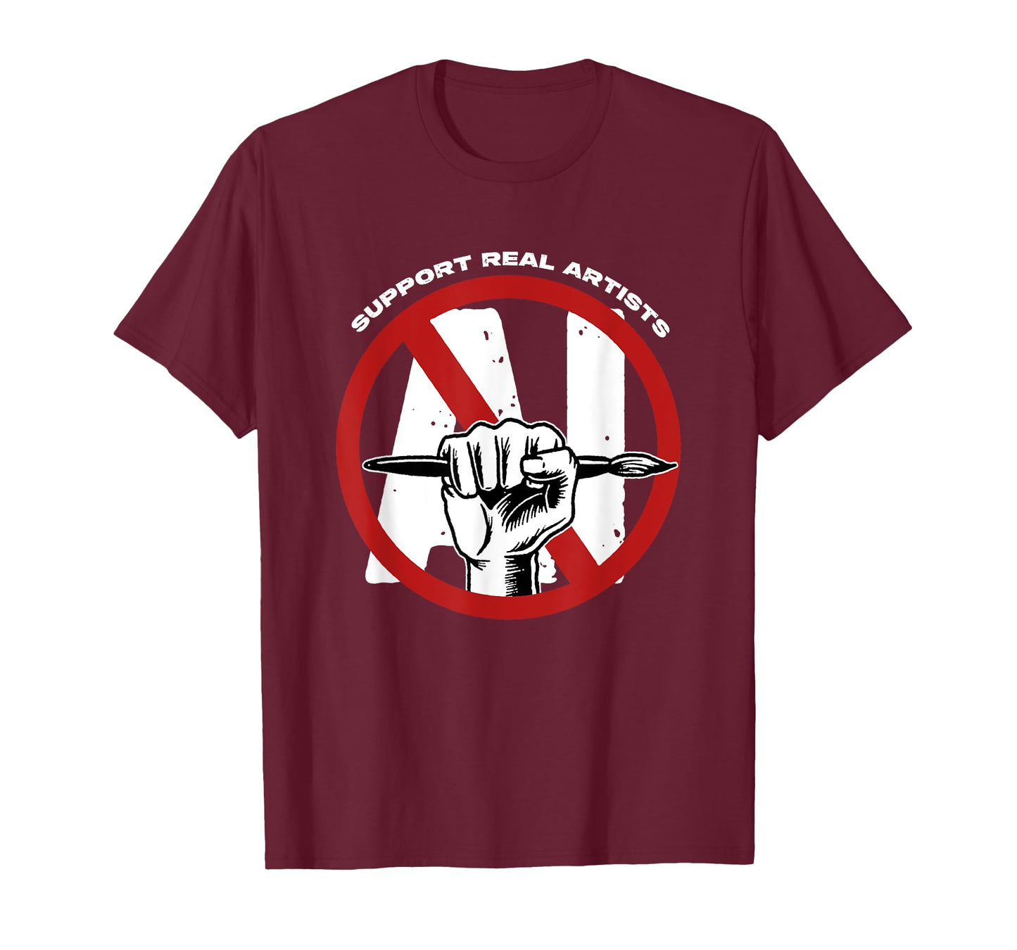 Support Real Artists Anti-AI Generated Images Art Authentic T-Shirt
