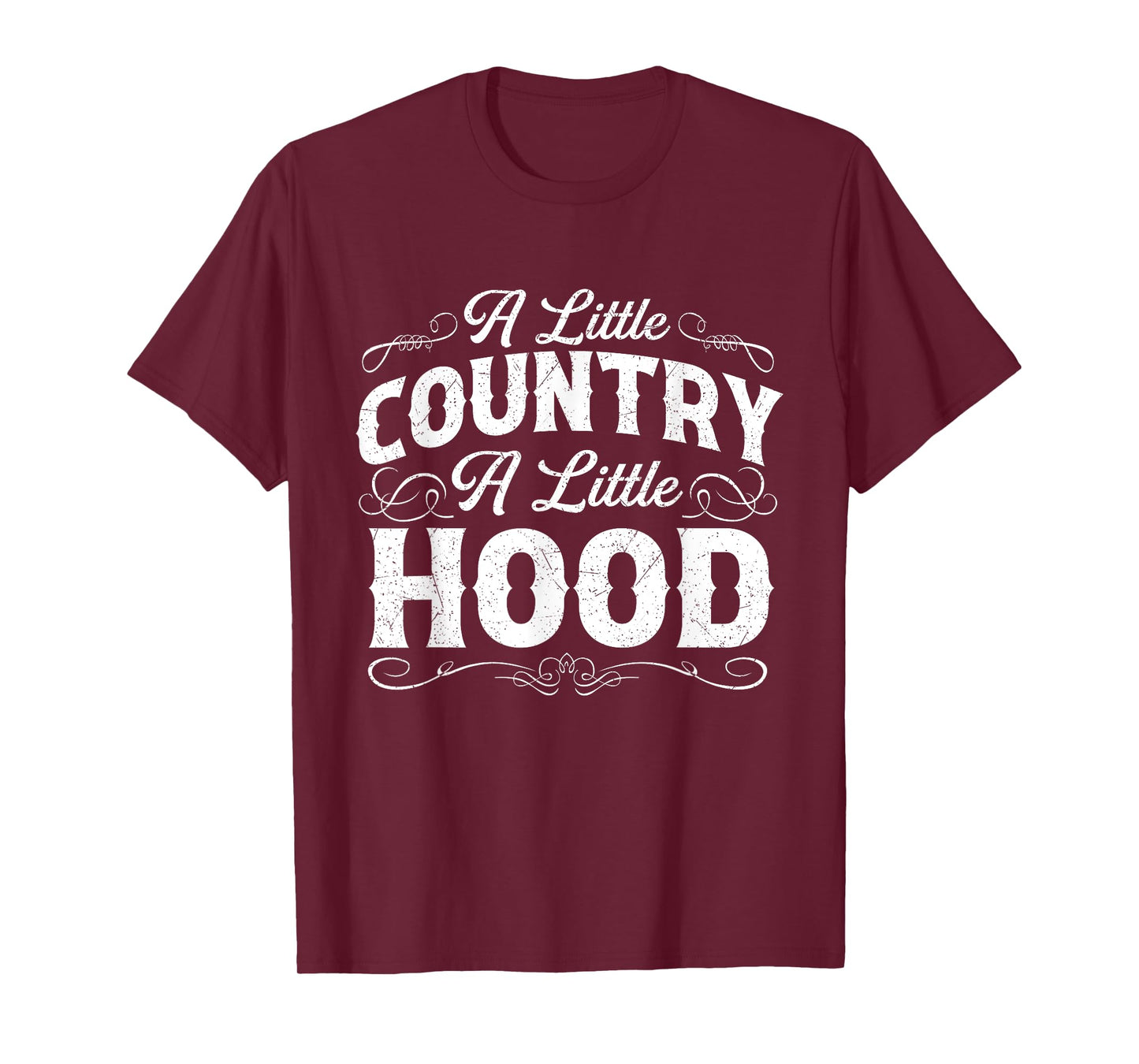 A Little Country A Little Hood - Black Cowboy Western Rodeo T-Shirt